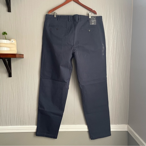 GAP Essential Khaki Pants Straight Taper Vintage Navy Blue Stretch Men’s 42 X 34 - Picture 7 of 12